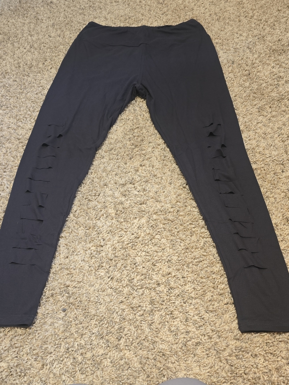 Black Womens Ripped Leggings